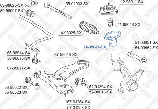 Stellox 11-98047-SX - Пыльник амортизатора, защитный колпак autospares.lv