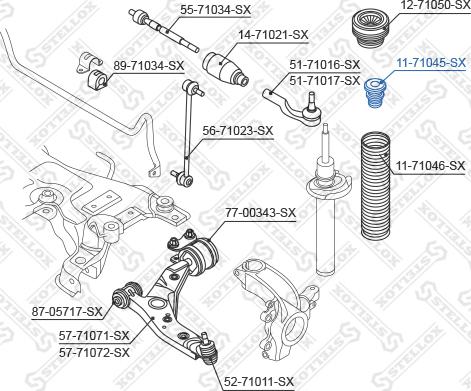 Stellox 11-71045-SX - Отбойник, демпфер амортизатора autospares.lv