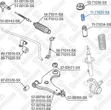 Stellox 11-71033-SX - Отбойник, демпфер амортизатора autospares.lv