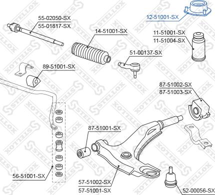 Stellox 12-51001-SX - Опора стойки амортизатора, подушка autospares.lv