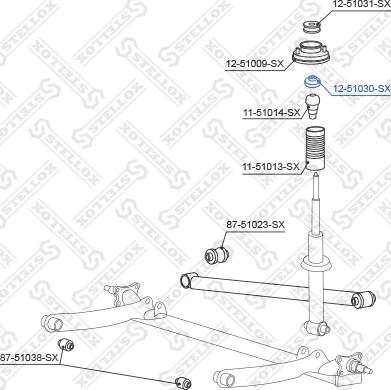 Stellox 12-51030-SX - Втулка амортизатора, подушка autospares.lv