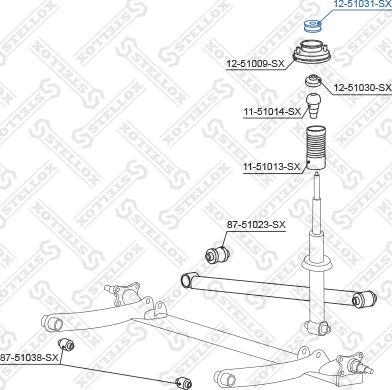 Stellox 12-51031-SX - Втулка амортизатора, подушка autospares.lv