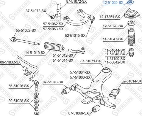 Stellox 12-51029-SX - Втулка амортизатора, подушка autospares.lv