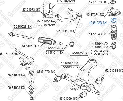 Stellox 12-51028-SX - Втулка амортизатора, подушка autospares.lv