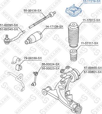 Stellox 12-17219-SX - Опора стойки амортизатора, подушка autospares.lv