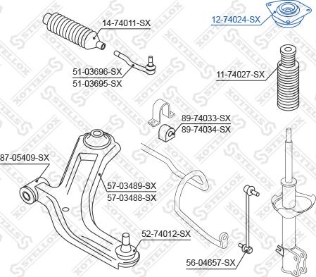 Stellox 12-74024-SX - Опора стойки амортизатора, подушка autospares.lv