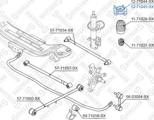 Stellox 12-71045-SX - Опора стойки амортизатора, подушка autospares.lv