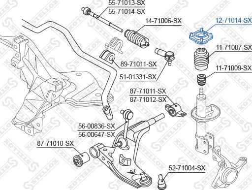 Stellox 12-71014-SX - Опора стойки амортизатора, подушка autospares.lv