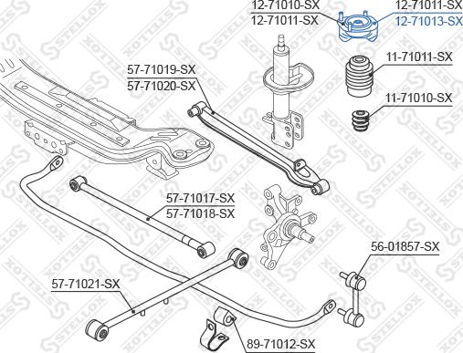 Stellox 12-71013-SX - Опора стойки амортизатора, подушка autospares.lv