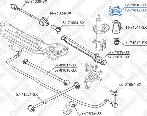 Stellox 12-71012-SX - Опора стойки амортизатора, подушка autospares.lv