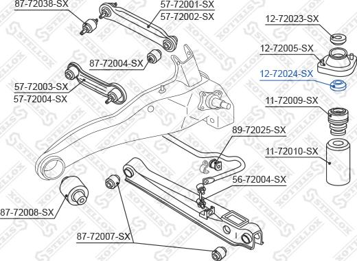 Stellox 12-72024-SX - Втулка амортизатора, подушка autospares.lv