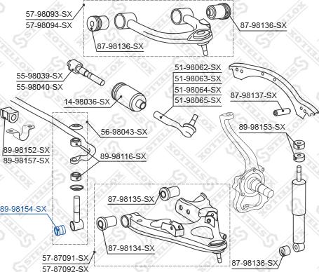 Stellox 89-98154-SX - Втулка стабилизатора autospares.lv