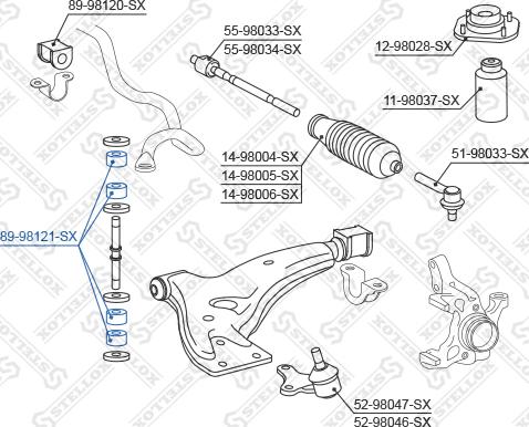 Stellox 89-98121-SX - Втулка стабилизатора autospares.lv