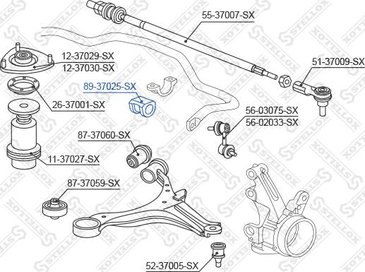 Stellox 89-37025-SX - Втулка стабилизатора autospares.lv