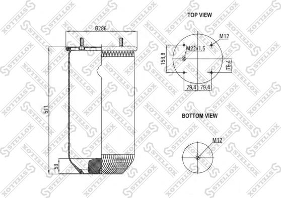 Stellox 84-00125-SX - Кожух пневматической рессоры autospares.lv