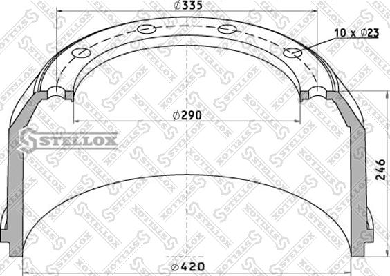 Stellox 85-00040-SX - Тормозной барабан autospares.lv