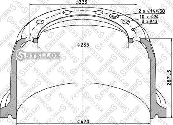 Stellox 85-00048-SX - Тормозной барабан autospares.lv