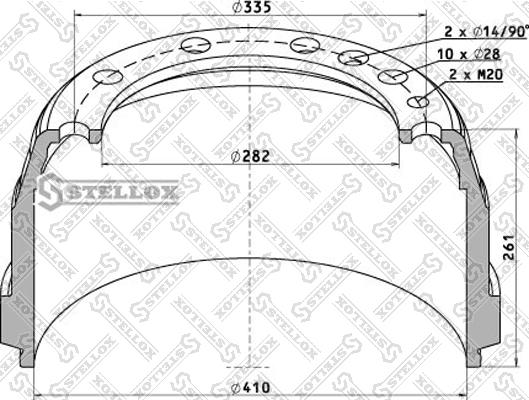 Stellox 85-00016-SX - Тормозной барабан autospares.lv