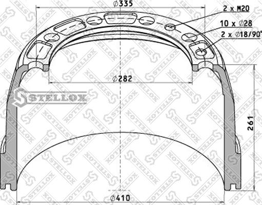 Stellox 85-00075-SX - Тормозной барабан autospares.lv