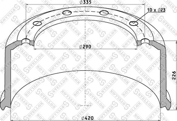 Stellox 85-00229-SX - Тормозной барабан autospares.lv