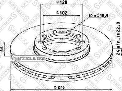 Stellox 85-00796-SX - Тормозной диск autospares.lv