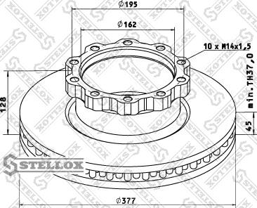 Stellox 85-00712-SX - Тормозной диск autospares.lv