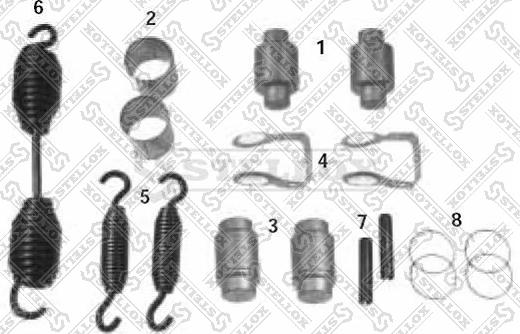 Stellox 85-10801-SX - Пальцевой комплект тормозных колодок autospares.lv