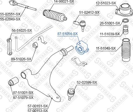 Stellox 87-51054-SX - Сайлентблок, рычаг подвески колеса autospares.lv