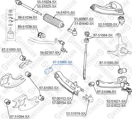 Stellox 87-51085-SX - Сайлентблок, рычаг подвески колеса autospares.lv