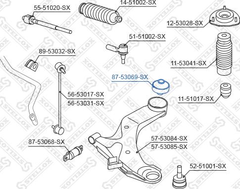 Stellox 87-53069-SX - Сайлентблок, рычаг подвески колеса autospares.lv