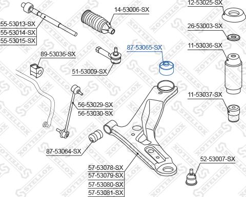 Stellox 87-53065-SX - Сайлентблок, рычаг подвески колеса autospares.lv