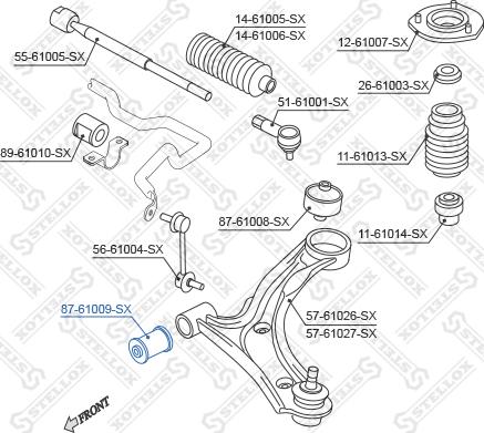 Stellox 87-61009-SX - Сайлентблок, рычаг подвески колеса autospares.lv