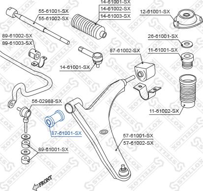 Stellox 87-61001-SX - Сайлентблок, рычаг подвески колеса autospares.lv