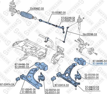 Stellox 87-04486-SX - Сайлентблок, рычаг подвески колеса autospares.lv