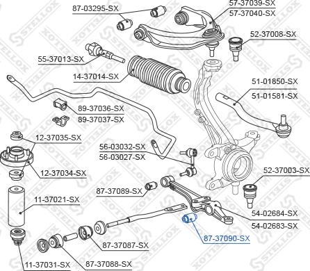 Stellox 87-37090-SX - Сайлентблок, рычаг подвески колеса autospares.lv