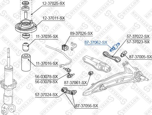 Stellox 87-37062-SX - Сайлентблок, рычаг подвески колеса autospares.lv