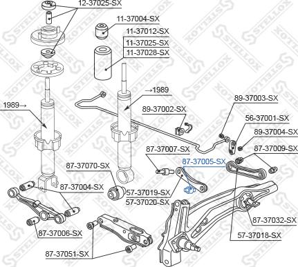 Stellox 87-37005-SX - Сайлентблок, рычаг подвески колеса autospares.lv