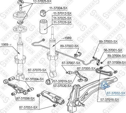 Stellox 87-37032-SX - Сайлентблок, рычаг подвески колеса autospares.lv