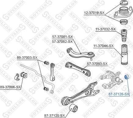 Stellox 87-37126-SX - Сайлентблок, рычаг подвески колеса autospares.lv