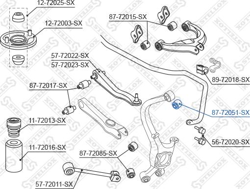 Stellox 87-72051-SX - Сайлентблок, рычаг подвески колеса autospares.lv