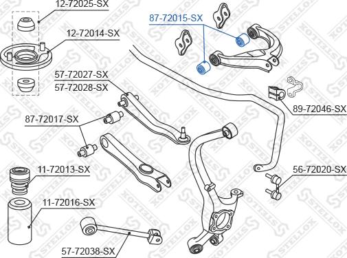 Stellox 87-72015-SX - Сайлентблок, рычаг подвески колеса autospares.lv