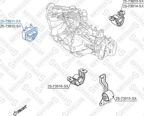 Stellox 25-73011-SX - Подушка, опора, подвеска двигателя autospares.lv