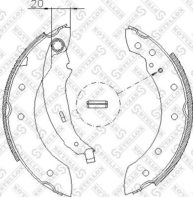 Stellox 210 101-SX - Комплект тормозных колодок, барабанные autospares.lv