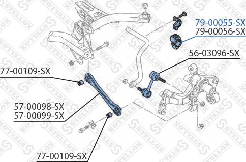 Stellox 79-00055-SX - Втулка стабилизатора autospares.lv