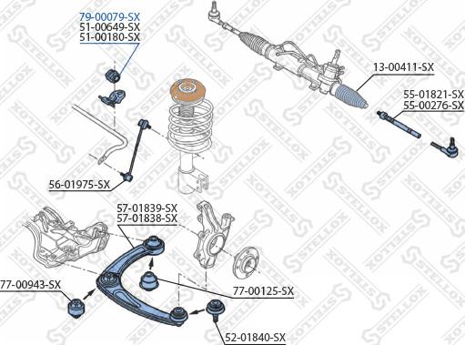 Stellox 79-00079-SX - Втулка стабилизатора autospares.lv