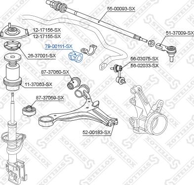 Stellox 79-00111-SX - Втулка стабилизатора autospares.lv