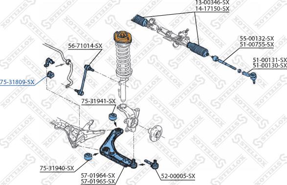 Stellox 75-31809-SX - Втулка стабилизатора autospares.lv