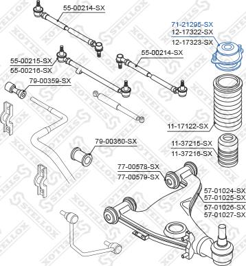 Stellox 71-21295-SX - Опора стойки амортизатора, подушка autospares.lv