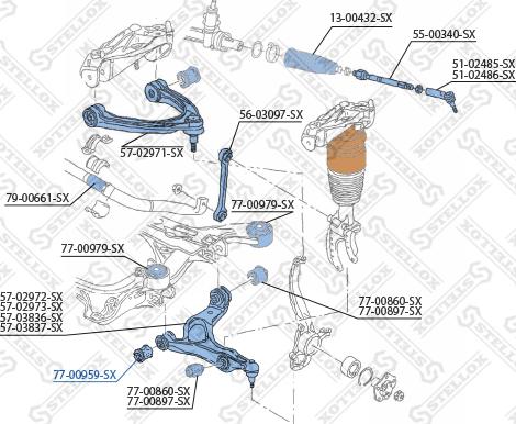 Stellox 77-00959-SX - Сайлентблок, рычаг подвески колеса autospares.lv