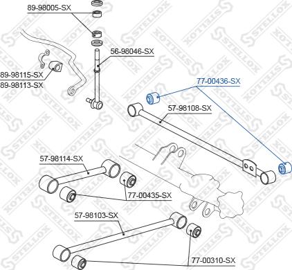Stellox 77-00436-SX - Сайлентблок, рычаг подвески колеса autospares.lv